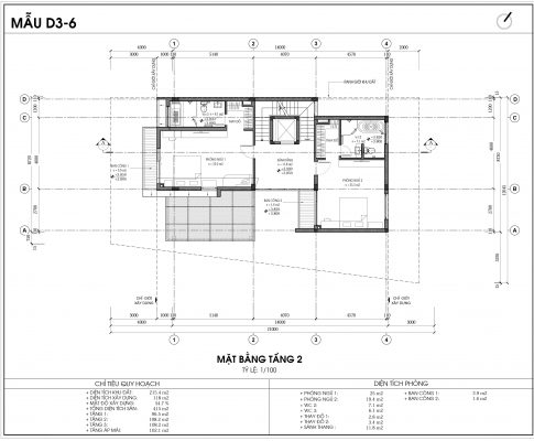 Thiết kế biệt thự An Vượng Villa mẫu D3-6 diện tích 215.4m2 tầng 2