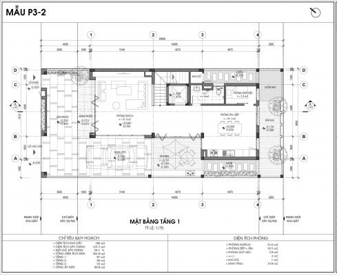 Thiết kế biệt thự An Vượng Villa mẫu 2 diện tích 180m2 tầng 1