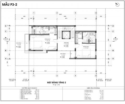 Thiết kế biệt thự An Vượng Villa mẫu 2 diện tích 180m2 tầng 2