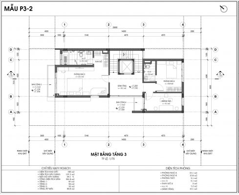 Thiết kế biệt thự An Vượng Villa mẫu 2 diện tích 180m2 tầng 3