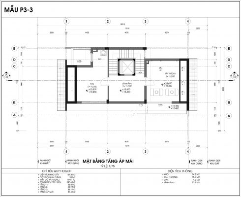 Thiết kế biệt thự An Vượng Villa mẫu 3 diện tích 164.8m2 tầng 4