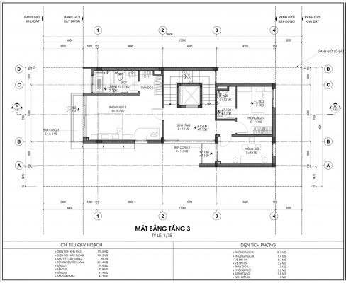 Thiết kế biệt thự An Vượng Villa mẫu 5 diện tích 175.5m2 tầng 3