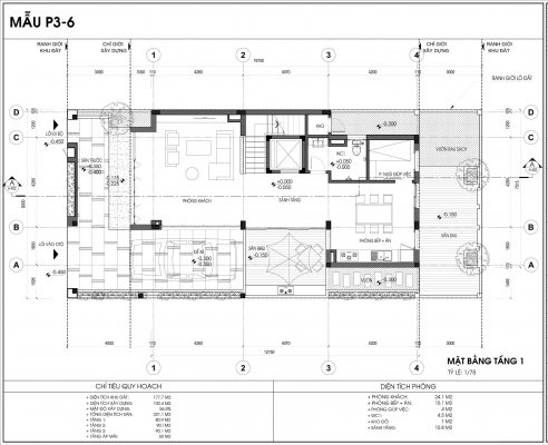 Thiết kế biệt thự An Vượng Villa mẫu 6 diện tích 177.7m2 tầng 1