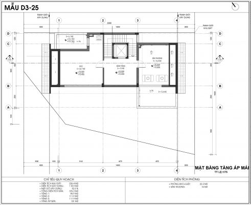 Thiết kế biệt thự An Vượng Villa mẫu D3-3 diện tích 226.4m2 tầng 4